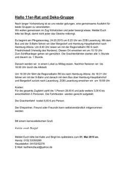 Hallo 11er-Rat und Deko-Gruppe - Schnakenbeker Carnevalsverein