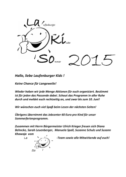 Hallo, liebe Laufenburger Kids !