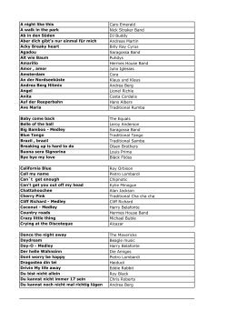 Song-Liste der Showband Papermoon