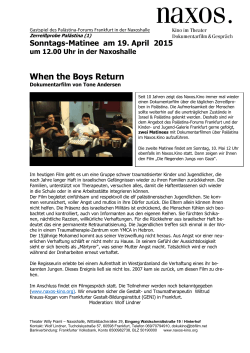 When the Boys Return - Palästina-Forum