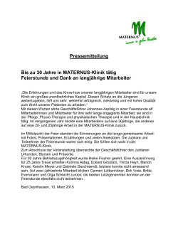 Pressemitteilung - Maternus
