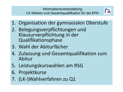1. Organisation der gymnasialen Oberstufe 2