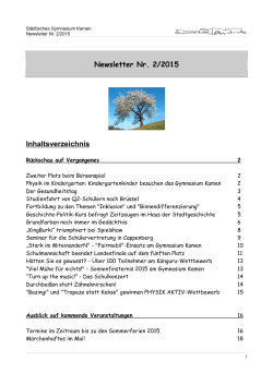 Ausgabe Nr. 2/2015 - Städtisches Gymnasium Kamen