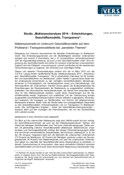 Studie „Maklerpoolanalyse 2014 – Entwicklungen