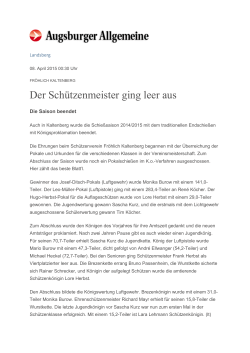 Die neuen Könige 2015 - Schützenverein "Fröhlich" Kaltenberg