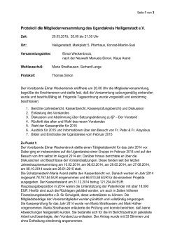 Protokoll - Ugandakreis Heiligenstadt eV