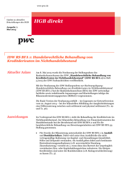 HGB direkt, Ausgabe 7, Mai 2015: IDW RS BFA 1