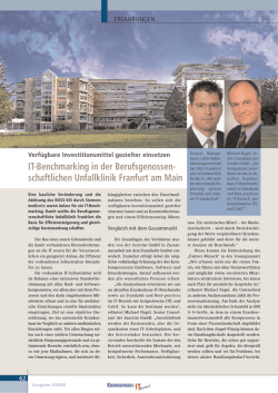 IT-Benchmarking in der Berufsgenossenschaftlichen - Medizin-EDV