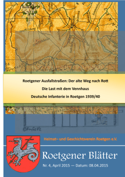 Roetgener Bl&auml;tter - Heimat- und Geschichtsverein Roetgen