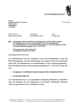 Stellungnahme der Volksanwaltschaft