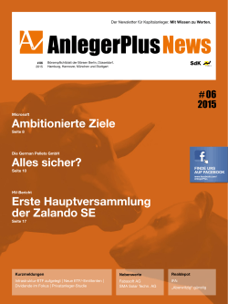 Ambitionierte Ziele Alles sicher? Erste
