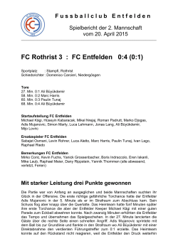 FC Rothrist 3 : FC Entfelden 0:4 (0:1)
