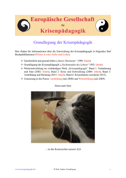 Grundlegung der Krisenp&auml;dagogik