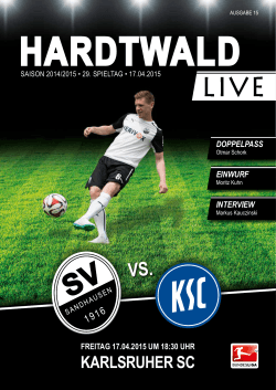 Hardtwald Live Ausgabe 15 SVS - Karlsruher SC