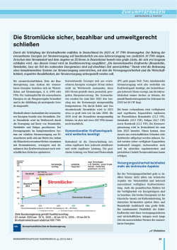 Die Stroml&uuml;cke sicher, bezahlbar und umweltgerecht schlie&szlig;en