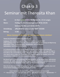 Chakra 3 Seminar mit Theresita Khan