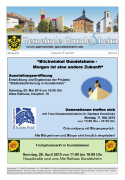 “Blickwinkel Gundelsheim - Morgen ist eine andere Zukunft“