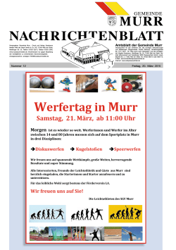 Nachrichtenblatt Nr. 12. vom 20. März 2015