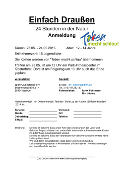 Einfach Drau&szlig;en - Toben macht schlau