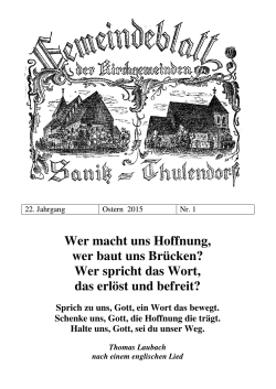 Gemeindebrief I 2015 A5 - Kirchengemeinde Sanitz