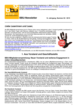Newsletter Nr. 02/ 2015 - Bundesverband Bürgerinitiativen