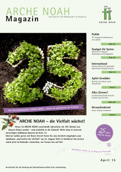 ARCHE NOAH Magazin April 2015 [ PDF ]