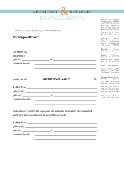 Downloads zum Thema Vorsorgevollmacht