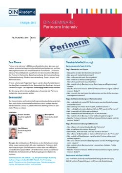 DIN-SEMINARE: Perinorm Intensiv - DIN Katalog online
