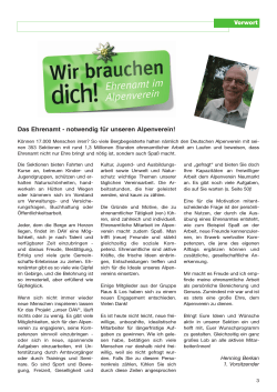 Das Ehrenamt - notwendig für unseren Alpenverein!