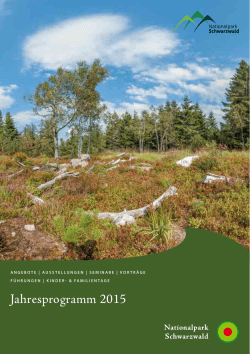 Jahresprogramm 2015 - Nationalpark Schwarzwald