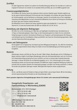 Flyer KTS 2015 - Evangelisches Bildungswerk Esslingen