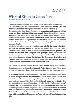 Wir sind Kinder in Gottes Garten