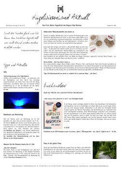 Das freie Gäste-Tagesblatt des Rogner Bad Blumau Dekorative