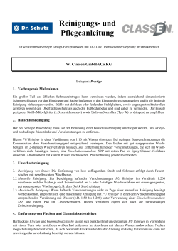 Reinigung und Pflege Classen Prestige in gewerblich genutzten