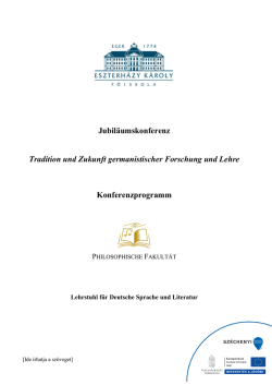 Jubil&auml;umskonferenz Tradition und Zukunft germanistischer