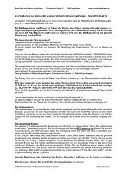 Infoblatt zur Mensa - Georg-Fahrbach