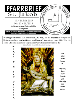 Pfarrbrief Nr.20-21 10.05.-24.05.2015