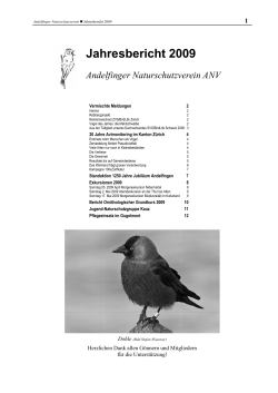 ANV_Jahresbericht_2009 - Andelfinger Naturschutzverein