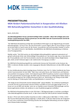 Pressemitteilung als PDF - MDK Berlin