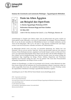 Feste im Alten &Auml;gypten am Beispiel des Opet-Fests