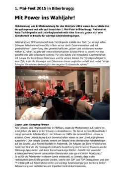 Mit Power ins Wahljahr! - Gewerkschaftsbundes des Kantons Schwyz