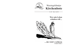 Nr. 184, März - Juli 15 - der Kirchengemeinde Warsingsfehn
