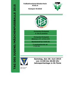 TA G DES J U GEND/MÄDCHENFUSSBALLS 2015