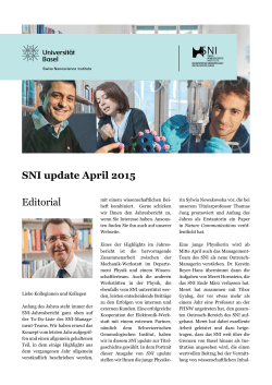 Aktuelle Ausgabe SNI update - Swiss Nanoscience Institute