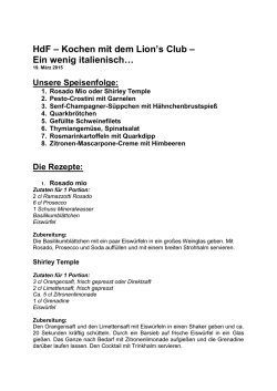 HdF &ndash; Kochen mit dem Lion`s Club &ndash; Ein wenig italienisch&hellip;