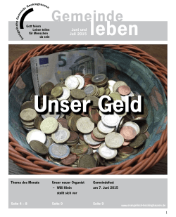 Gemeindebrief Heckinghausen 06 + 07/2015