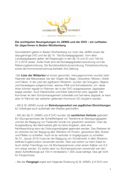 Die wichtigsten Neuregelungen im JWMG und der