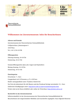 Infos für BesucherInnen - Österreichische Nationalbibliothek