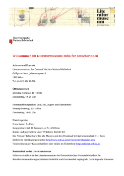 Infos f&uuml;r BesucherInnen - &Ouml;sterreichische Nationalbibliothek