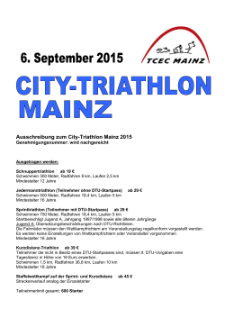 Ausschreibung zum City-Triathlon Mainz 2010